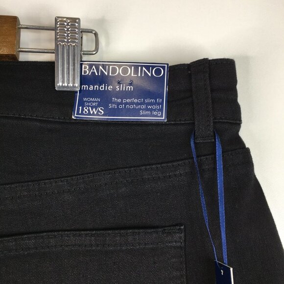 Bandolino Mandie Slim Slashed Knee Black Jeans Size 18S. NWT - Picture 13 of 15